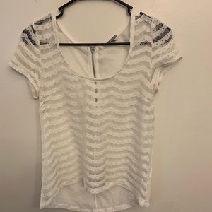 White top with see through front